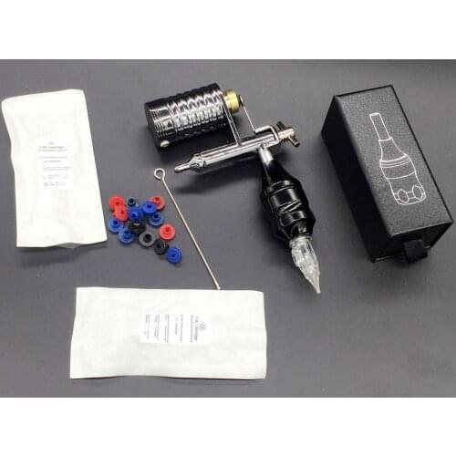 Royun Metal Rotary Tattoo Machine Kit Alloy Grip 2Pcs Cartridge Needle Nipple Tube Set