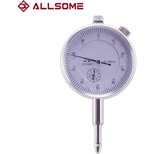 ALLSOME10/0.01mm Micrometer Measurement Instrument Round Dial Indicator Gauge Vertical Contact Digital Woodwork Measuring Tool