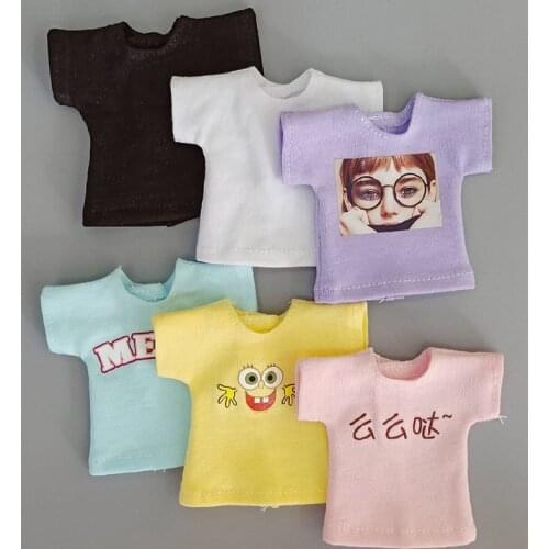 1PCS Cute Blyth Doll Clothes Cartoon T-shirt for blyth,Barbies,Pullip,OB24,Azone Clothing Doll Accessories
