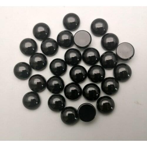 Fashion black onyx natural stone 10mm round cbochon beads for jewelry making 50Pcs/lot charm Earrings Ring accessories no hole