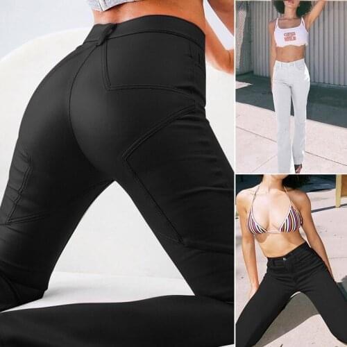 Fashion Casual Tight-Fitting Buttocks Stitching Irregular Stripes Solid Color Trousers