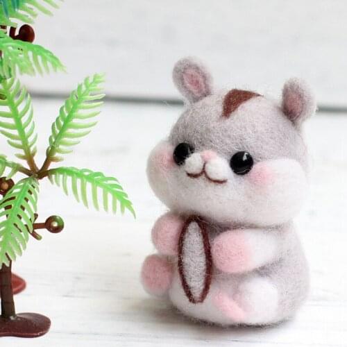 Doll Wool Felt Kit Needle Felting Kit Animal Pet Doll for Needle Material Bag Pack for Women and Beginner Non Finished