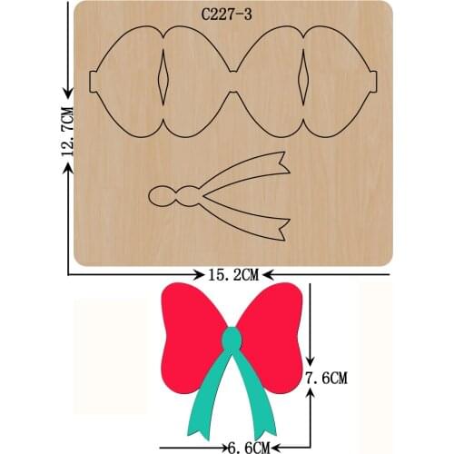 New Bow Wooden die Scrapbooking C-227-3 Cutting Dies Compatible with most die cutting machines