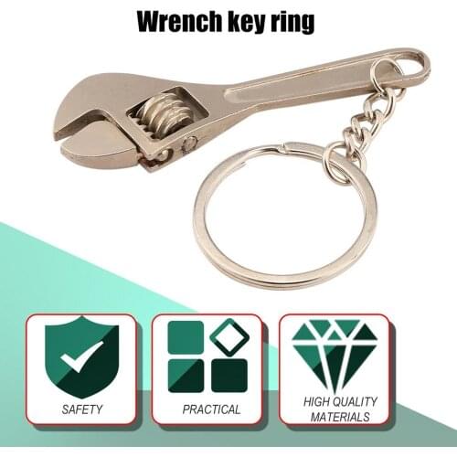 New Multifunctional Mini Metal Adjustable Creative Tool Wrench Spanner Key Chain Ring Keyring Adjustable Pocket Tools