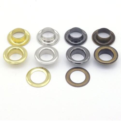 Wholesale 50sets/lot No Sew metal brass eyelets with washer 21mm*12mm round metal grommets 7color26