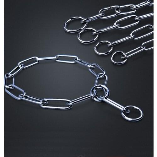 4Size High Quality Silver Stainless Steel P Chain Snake Chain Dog Harness Twisted Necklace Pet Training Choker Collars Dog Leash