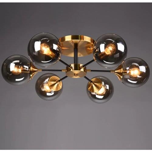 Postmodern LED lights Glass ball lamps Nordic hanging lights bedroom lighting fixtures living room chandelier ceiling