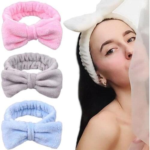 Hairband Women Makeup Coral Fleece Soft Headband Top Knot Holder Headwear Elastic Girl Wash Face Headband Wash Hair Accessories