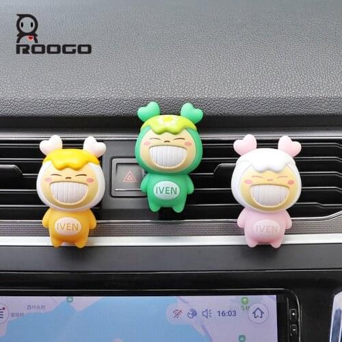 Roogo Mini Cute IVEN Rabbit Resin Modern Miniature Figurine Decoration For Car Pendant