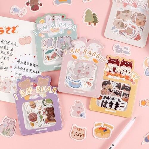 Hand Account Sticker Pack Fresh Creative Cute Cartoon Animal Hand Account Diary Decoration Material Anime Stickers