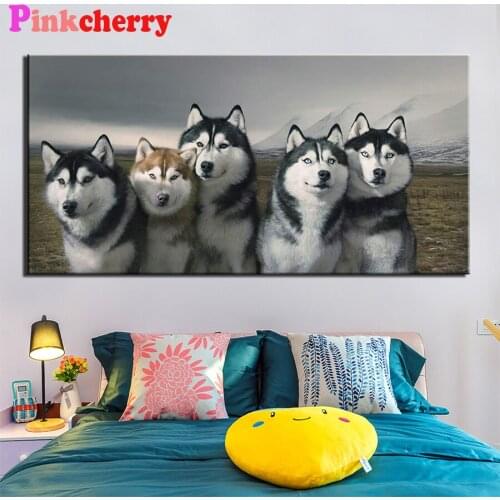 DIY round square diamond embroidery Modern animal art, wolf pattern cross stitch kits 5d diamond painting rhinestone