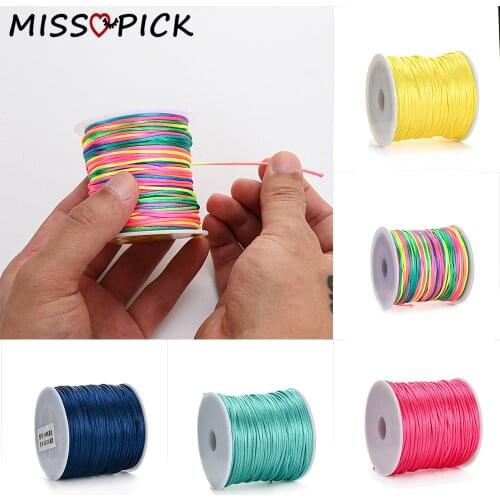50/100m 1mm Korean Silk Macrame Cord Rope For Diy Jewelry Making Finding Handmade Bracelet Necklace Craft Accessories Suppliers