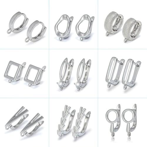 Silver Color Brass Earring Hooks for DIY Jewelry Making Handmade Silver Color Jewelry Accessories Findings Wholesale Eawires