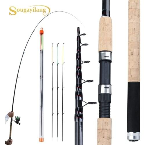 Sougayilang Telescopic Spinning/6 Sections Travel Feeder Rod 3.0m 3.3m 3.6m Pesca Carp Feeder 60-180g Pole Fish Tackle