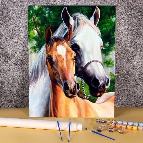 Horse Animal DIY Painting By Numbers Complete Kit Oil Paints 40*50 Oil Painting Loft Wall Picture For Handiwork
