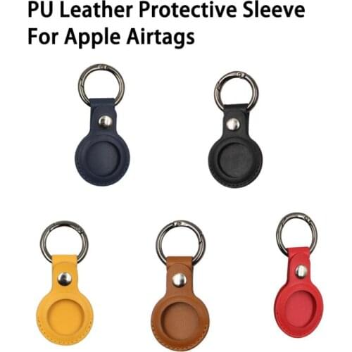 For Apple Airtags PU Leather Protective Sleeve Anti-Lost Anti-Scratch Device Keychain Protection For Apple Locator Tracker