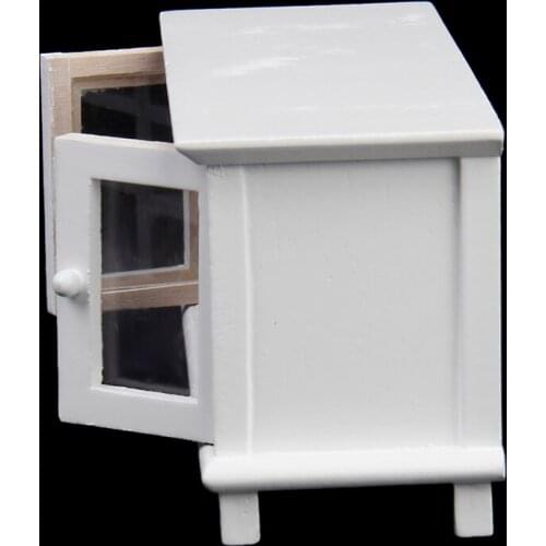 1:12 Dollhouse Wooden Furniture, Miniature White TV Cabinet for Doll House Life Scenes Decor, Kids Pretend Play Toy