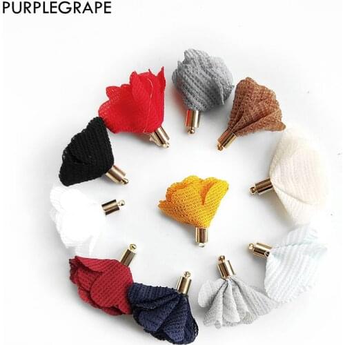 12pcs Cloth Flower Tassel Pendant Ddiy Earrings Jewelry Accessories Material Female Models Temperament Simple Fashion