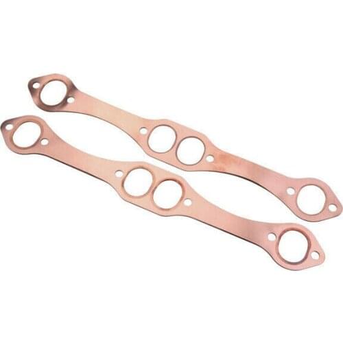 SBC Oval Port Copper Header Exhaust Gaskets For Chevy 327 305 350 383 2pcs