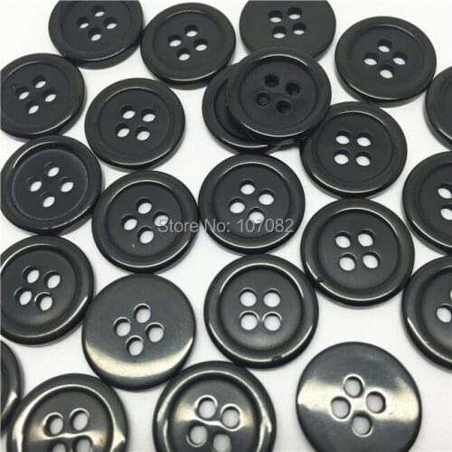 300pcs 18mm Black Resin Buttons 4 Holes Round Sewing Button Clothing Accessories For Scrapbooking Cardmaking