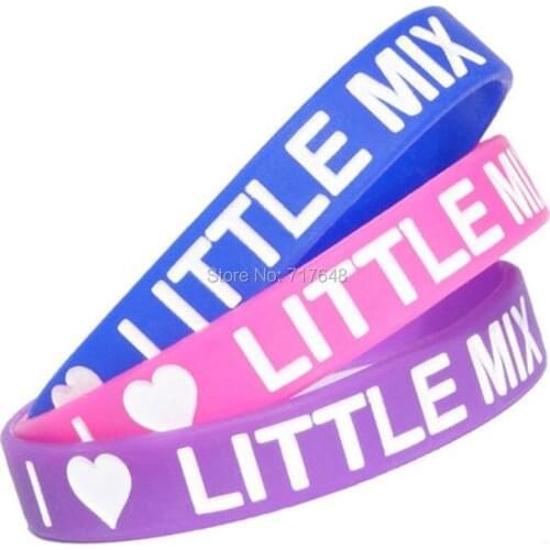 300pcs Little Mix wristband silicone bracelets free shipping by FEDEX
