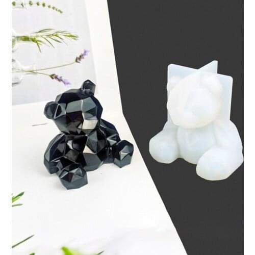 3D Bear Ornaments Epoxy Resin Mold Aromatherapy Plaster Silicone Mould DIY Crafts Car Pendant Decorations Casting Tools