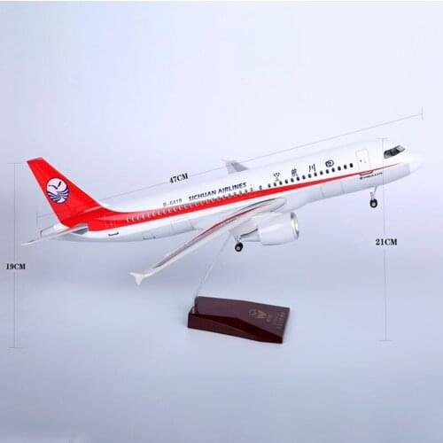 47 cm long Sichuan Airlines 3U8633 A319 static ornaments Chinese captain same aircraft model Airbus For Children Gifts