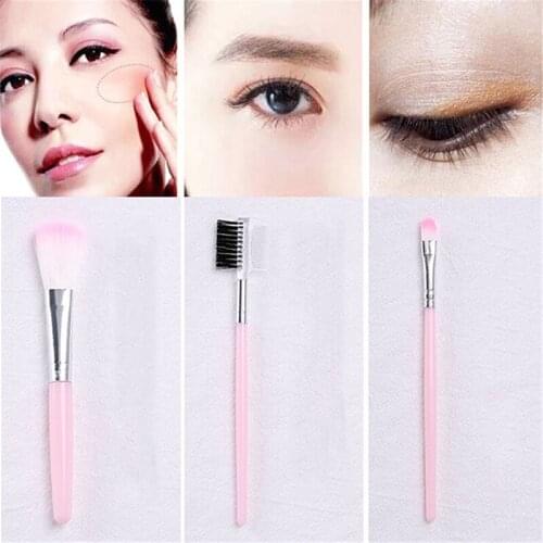 5Pcs Oogschaduw Foundation Wenkbrauw Eyeliner Eyelash Lip Brush Up Kwasten Cosmetische Tool Make Up Eye Brush Set Roze