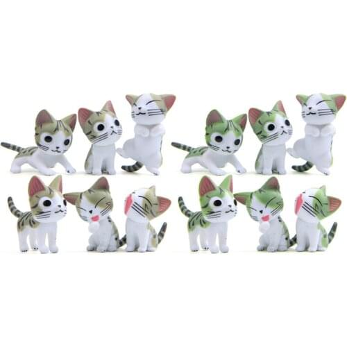 6pcs Lovely Cat Ornaments Micro Landscape Home Decor Miniature Fairy Garden Decoration Accessories Desktop Model Birthday