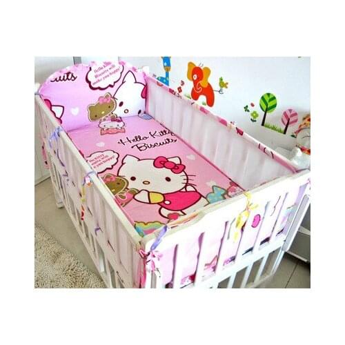 Promotion! 5PCS Mesh Cartoon baby boy crib bedding set cuna jogo de cama baby juegos de sabanas kids,(4bumpers+sheet)