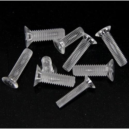 Free shipping 50pcs plastic screws, nylon, transparent screws, PC countersunk head, flat head, cross acrylic, M3 M4 M5 M6