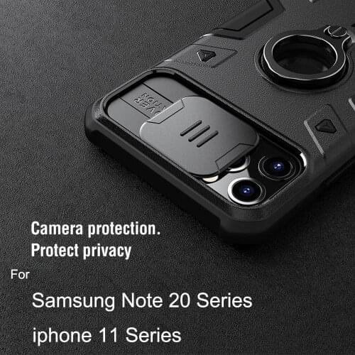 Camera Protection Case For iphone 11 /Pro Max Ring Stand Holder Cover for Samsung Note 20 Ultra NILLKIN Slide Protect Lens Cover