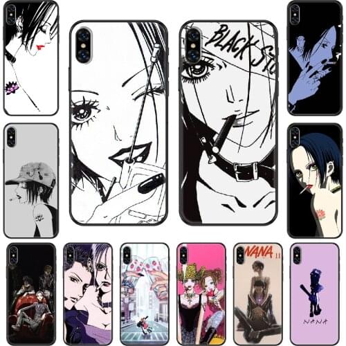 Anime Nana Phone Case Cover Hull For iphone 5 5s se 2 6 6s 7 8 12 mini plus X XS XR 11 PRO MAX black tpu Etui trend back luxury