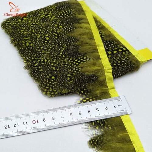 ChengBright Wholesale 10Yards Yellow Pheasant Feather Trims Wedding Dress Skirt Party Clothing Decoration Craft Feather Ribbon