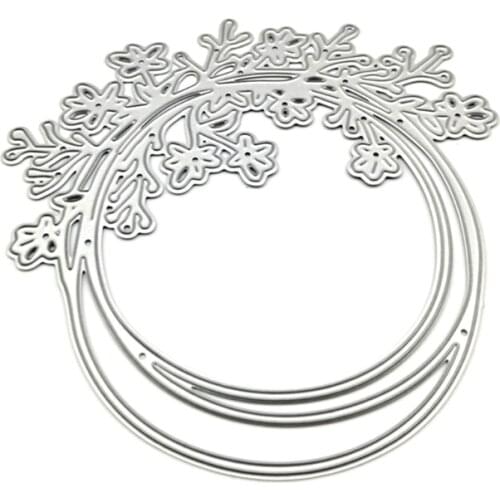 Flower Wreath Embossing DIY Stencil Carbon Steel Mould, Album Paper Card Making Printing Mould for Scrapbooking