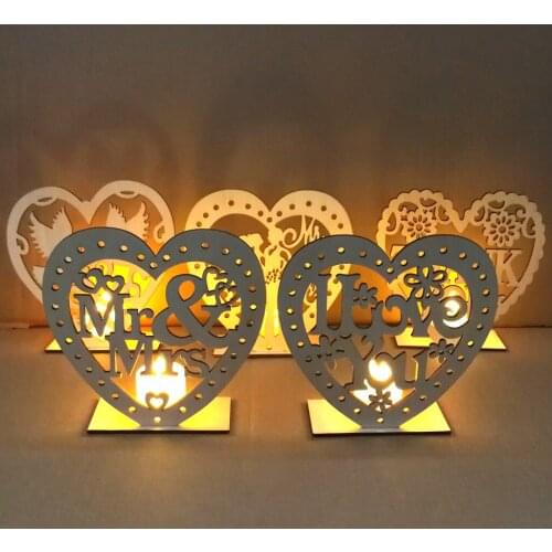 Wooden Wedding Candle light Rustic Wedding GIfts Mr and Mrs i Love You Weeding Home Decor For Weddings Marry Me Just Married