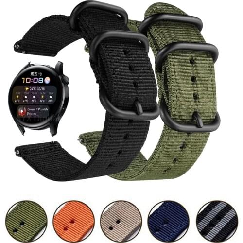 For Huawei Watch 3 Watch3 Pro Smart Watch Band Straps 22mm Nylon Canvas Sport Bracelet For Huawei GT / GT 2 Pro/2E/2 46mm Belt