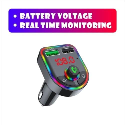 Bluetooth 5.0 FM Transmitter Car Kit MP3 Modulator Player Wireless Handsfree Audio Receiver Dual USB Fast Charger Car Accessory