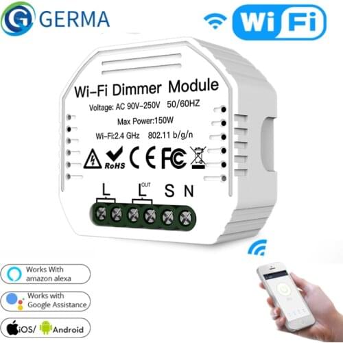 GERMA DIY Smart WiFi Light LED Dimmer Switch Smart Life/Tuya APP Remote Control 1/2 Way Switch,Works with Alexa Echo Google Home