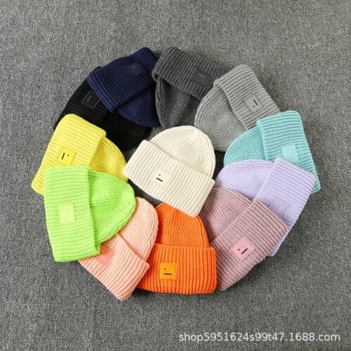 Spot 2020 autumn/winter new Swedish niche AC classic smiley wool hat adult hat men and women