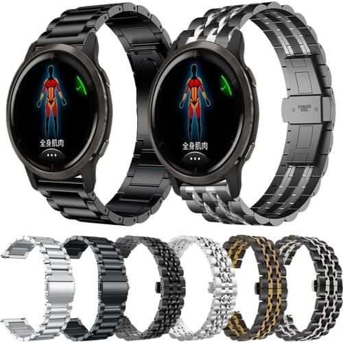 Classic Metal stainless steel Wrist Band For Garmin Venu 2 Strap for Garmin Venu Sq vivoactive 3 & move 3 Bracelet Watchbands