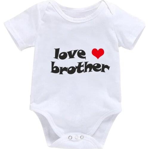 Love Sister Brother Pregnancy Announcement Baby Bodysuit Summer Bodysuits for Newborns Short Sleeve Winter Autumn Jumpsuit Kids