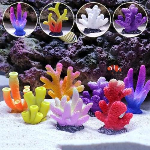 Resin Coral Decoration Colorful Fish Aquarium Decoration Artificial Coral for fish Tank Resin Reef Rock Lanscaping Ornaments