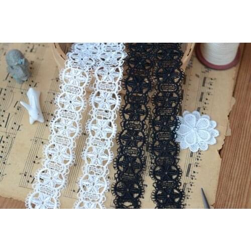 Lace accessories Black and white water soluble doll dress lace