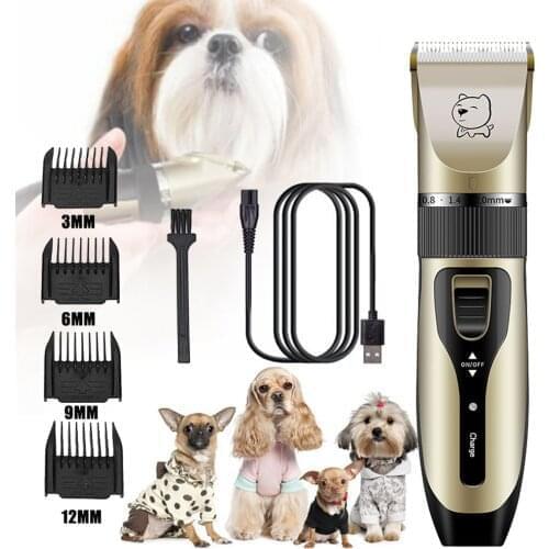 Pet Dog Clipper Hair Clippers Grooming haircut Trimmer Shaver Set Pets cordless Rechargeable Professional with 4 Guide Combs