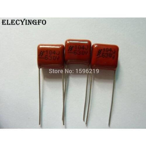 100pcs CBB 104 630V 104J CBB21 0.1UF 100nF P10 Metallized Polypropylene Film Capacitor