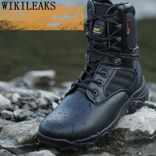 High Quality Military Boots Man Genuine Leather Desert Boots Men Shoe Tactical Boots Delta Coturnos Masculino Militar Askeri Bot