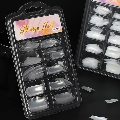 100pcs/pack Natural Color French False Nail Tips Artificial Fake Nails Art Acrylic Manicure Tools 10 Size