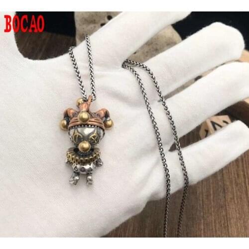 Real Thai 925 sterling silver voodoo witch doll clown pendant niche trend men and women pendant