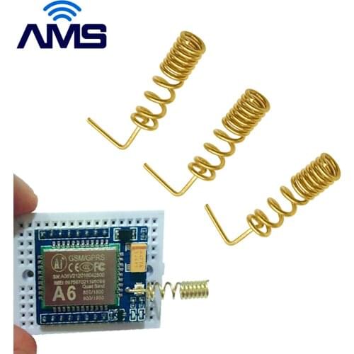 AMS Factory Wholesale 10PCS 2.4g Spring Antenna 2dbi Straight/Bended Copper Internal GSM Aerials for Bluetooth and Commumication